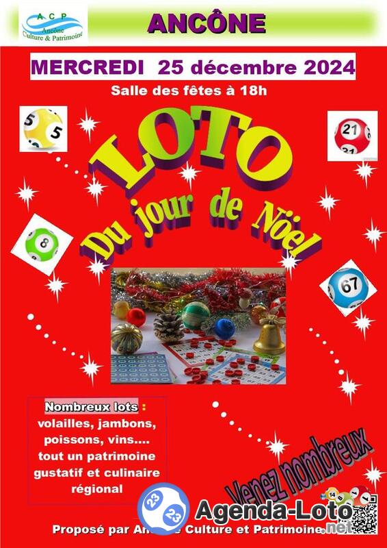 Loto du JOUR de NOEL de l'asso. Ancône Culture et Patrimoine