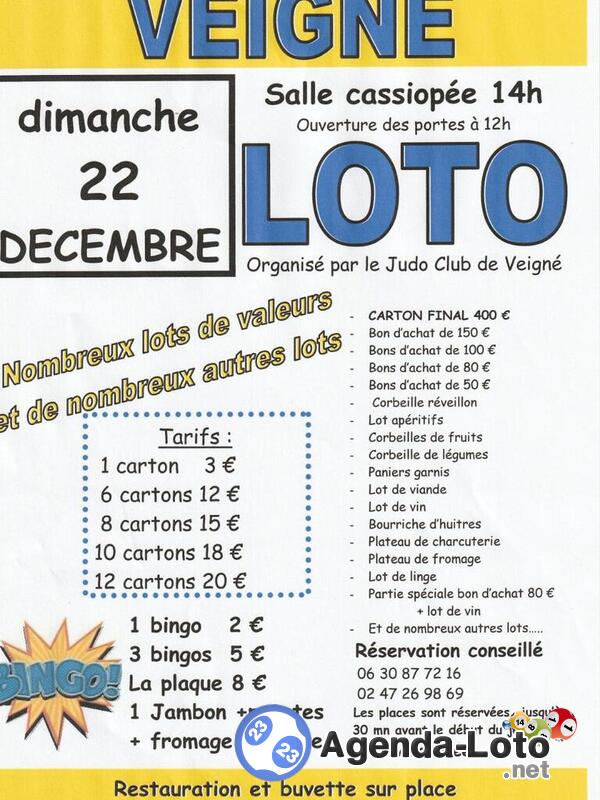 loto du judo club veigne