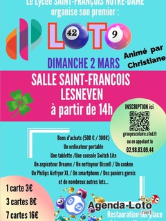 Photo du loto Loto du Lycée Saint-François Notre-Dame