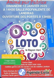 Photo du loto Loto du rayon vert landiranais à 14h30 animé par Patrice