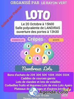 Photo du loto Loto du rayon vert landiranais à 15h animé par Patrice