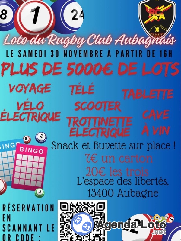 Loto du rugby club aubagnais