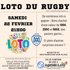 Photo du loto LOTO du rugby de l’Avenir Monclarais