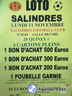 Photo du loto Loto du Salindres football club