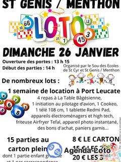 Photo du loto Loto du Sou des écoles Saint Cyr Saint Genis sur Menthon