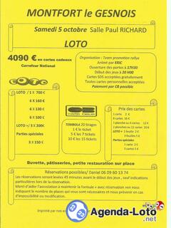 Photo du loto loto du team promotion rallye