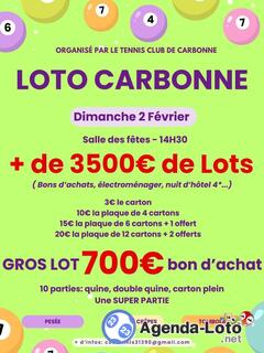 Photo du loto Loto du tennis de carbonne