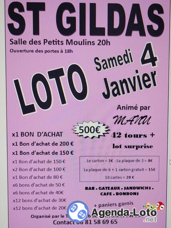 Loto du tennis club st gildas des bois