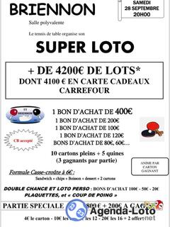 Photo du loto Loto du tennis de table