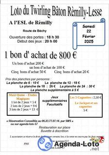 Photo du loto Loto du Twirling Baton Rèmilly-Lesse