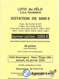 Photo du loto LOTO du Vélo C.S.A. Raonnais