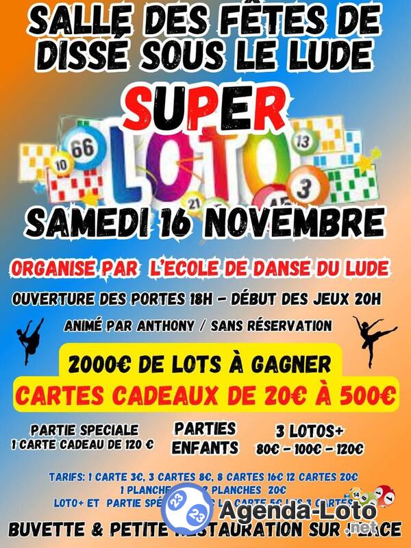 loto école de danse du lude