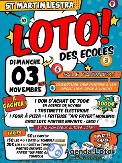 Photo du loto Loto des écoles de St Martin Lestra