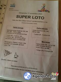 Photo du loto Loto de famille rurales de mauvieres st hilaire sur benaize