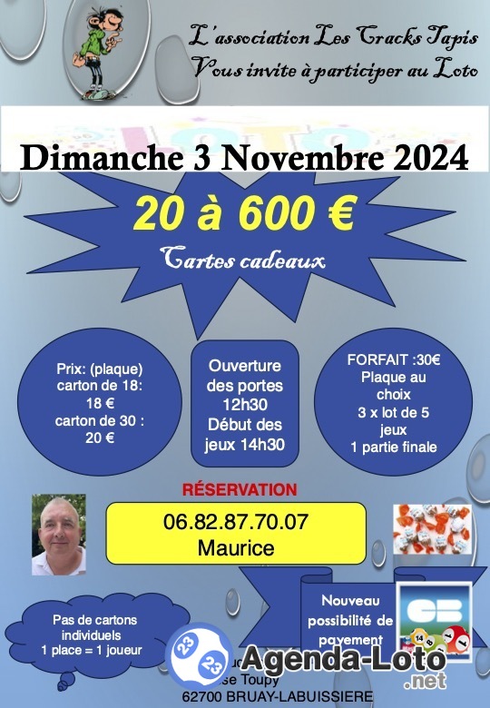 Loto famillial Cracks Tapis (Maurice COUTAGNE)