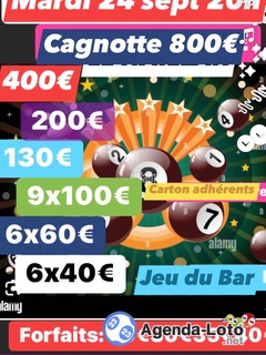 Photo du loto Loto forfait 20 euros 800e400e200e130e et 9 fois 100e