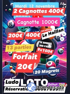 Photo du loto LOTO Forfait 20e très conviviale avec 2 CAGNOTTES