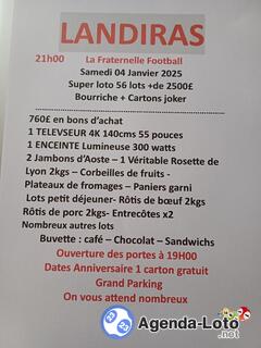 Photo du loto Loto la fraternelle football