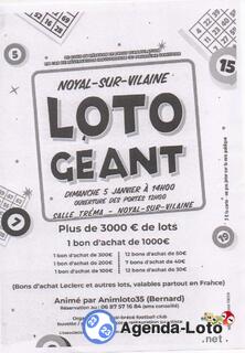 Photo du loto LOTO GEANT Animé par Animloto35 BERNARD