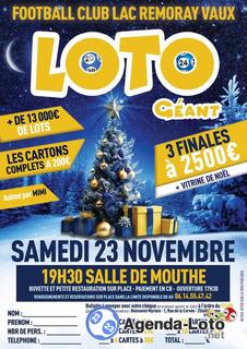 Photo du loto Loto geant du fc lac remoray vaux (a mouthe)