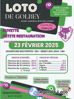 Photo du loto Loto Golbey handball bêtes des Vosges