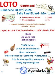 Photo du loto Loto Gourmand de la Saint Hubert Fain-les-Montbard