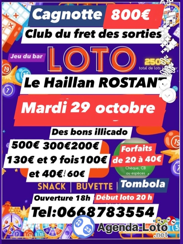 LOTO HALLOWEEN Forfait 20e cadeaux pour les sorcières