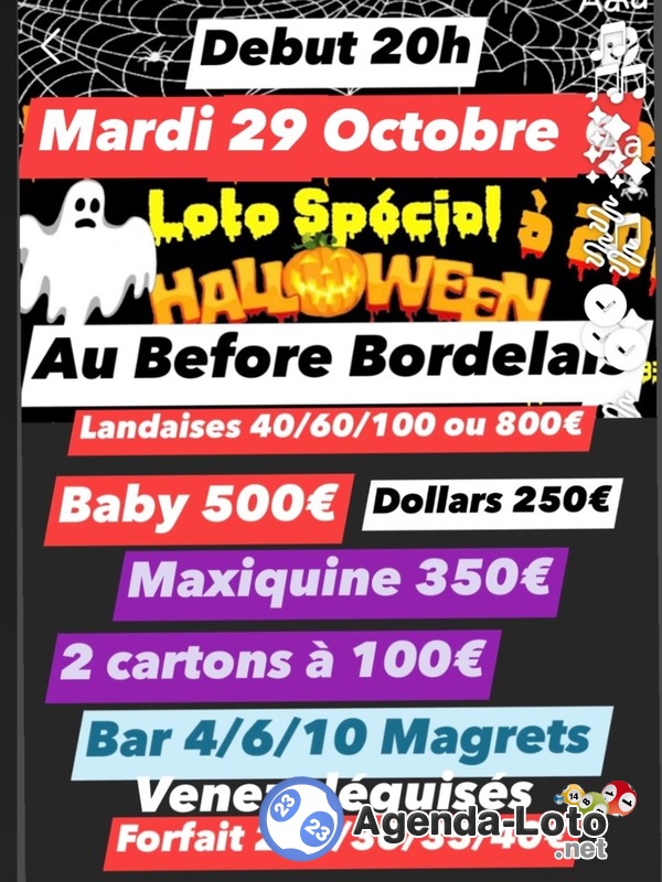 LOTO HALLOWEEN Forfait 20e cadeaux pour les sorcières