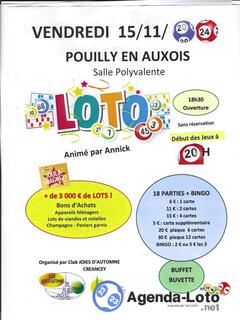 Photo du loto Loto Joies d'Automne de Creancey