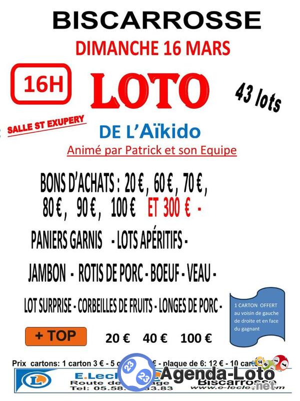 loto de l'aïkido anime par Patrick et son équipe