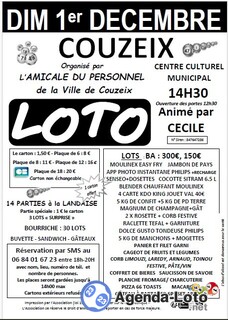 Photo du loto loto de l amicale du personnel couzeix anime par cecile