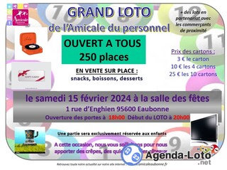 Photo du loto Loto de l'amicale du personnel de la ville d'eaubonne