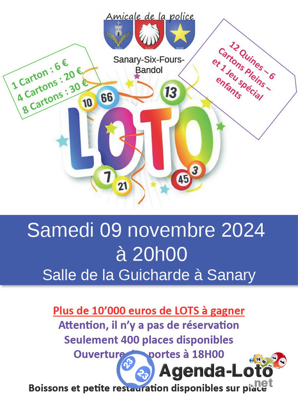 Loto de l'Amicale de la Police de SANARY-SUR -MER