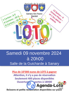 Photo du loto Loto de l'Amicale de la Police de SANARY-SUR -MER