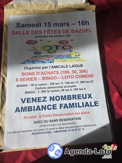 Photo du loto Loto de l’amicale laïque