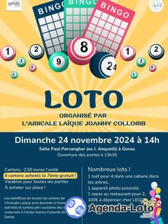 Photo du loto Loto de l'amicale laïque Joanny Collomb