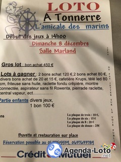 Photo du loto Loto de l'amicale des marins