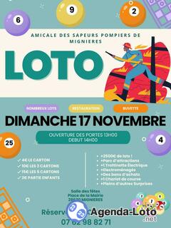 Photo du loto Loto de l'amicale des sapeurs pompiers de Mignieres