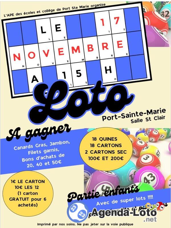 Loto de l ape des écoles