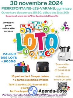 Photo du loto LOTO de l'APE des gamins de la Reverotte