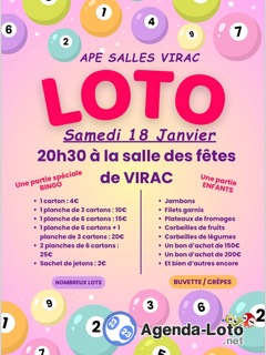 Photo du loto Loto de l’APE Salles Virac