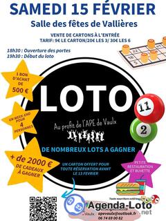 Photo du loto Loto de l'APE de Vaulx