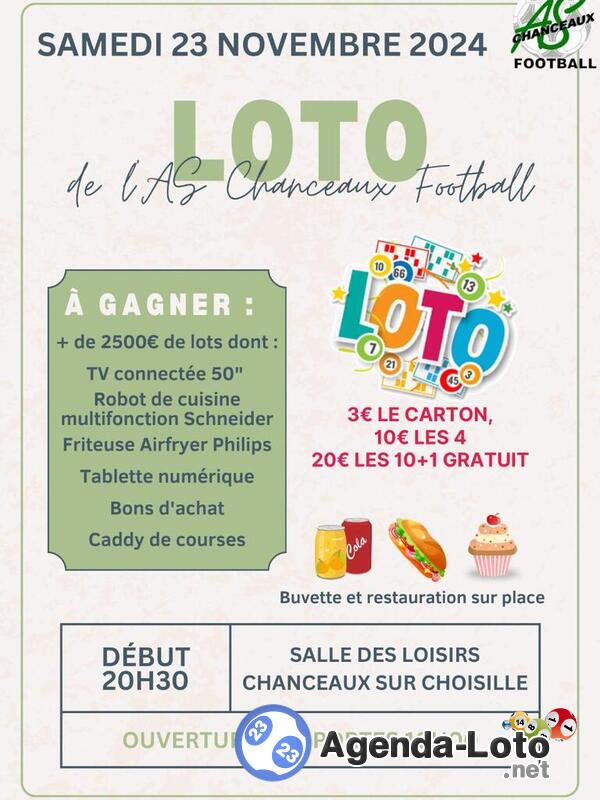 Loto de l'as chancaux football