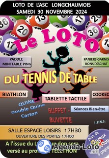 Photo du loto loto de l'ASC Longchaumois tennis de table