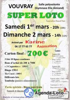 Photo du loto Loto pour l assoc nouvel hair animé par karine