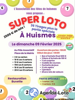 Photo du loto Loto de l’Association Des Fêtes de Huismes