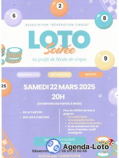 Photo du loto Loto de l'association generation cirque anime par christophe