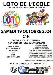 Photo du loto Loto de l'école Baratgin de Lannemezan