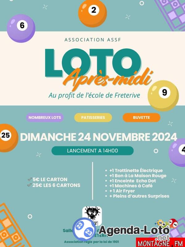 Loto pour l'école de Freterive organisé par ASSF