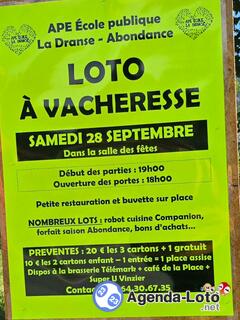 Photo du loto Loto de l'ecole publique d'abondance